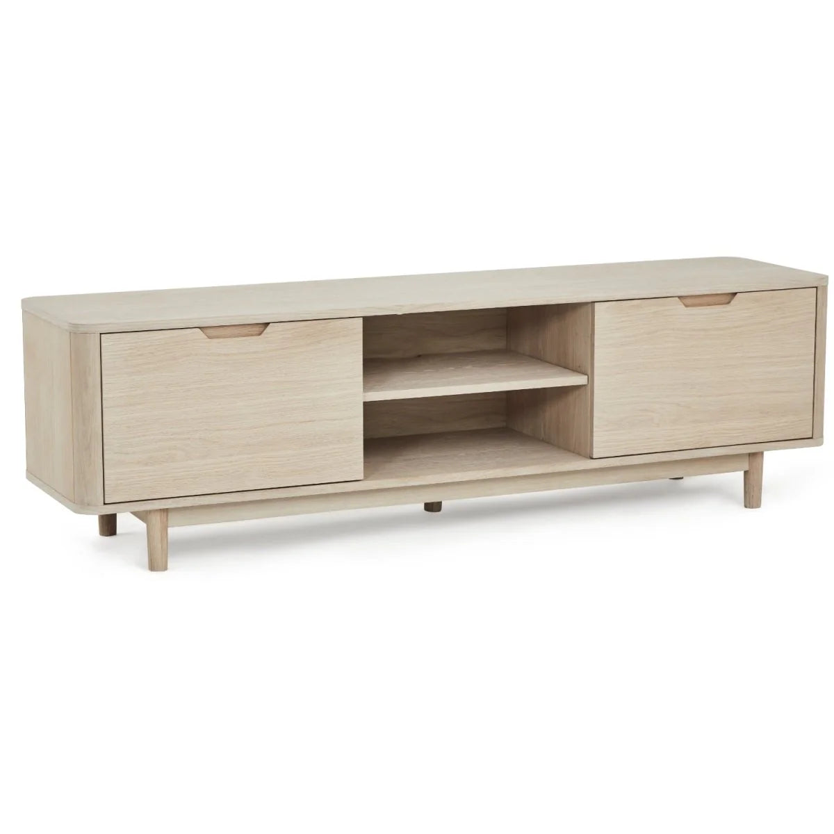 FURNHOUSE Nyborg TV-Tisch mit 2 Türen - 180 cm breit - Eiche Weiß geöltes