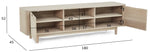 FURNHOUSE Nyborg TV-Tisch mit 2 Türen - 180 cm breit - Eiche Weiß geöltes