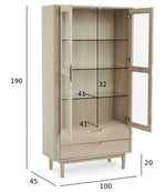 FURNHOUSE Nyborg Vitrine mit LED-Beleuchtung - 100 cm breit - Eiche Weiß geöltes