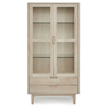 FURNHOUSE Nyborg Vitrine mit LED-Beleuchtung - 100 cm breit - Eiche Weiß geöltes