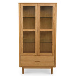FURNHOUSE Nyborg Vitrine mit LED-Beleuchtung - 100 cm breit - Wildeiche Natur
