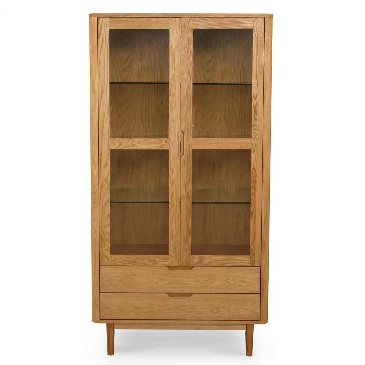FURNHOUSE Nyborg Vitrine mit LED-Beleuchtung - 100 cm breit - Wildeiche Natur