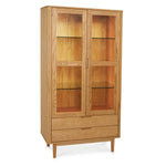 FURNHOUSE Nyborg Vitrine mit LED-Beleuchtung - 100 cm breit - Wildeiche Natur