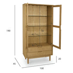 FURNHOUSE Nyborg Vitrine mit LED-Beleuchtung - 100 cm breit - Wildeiche Natur