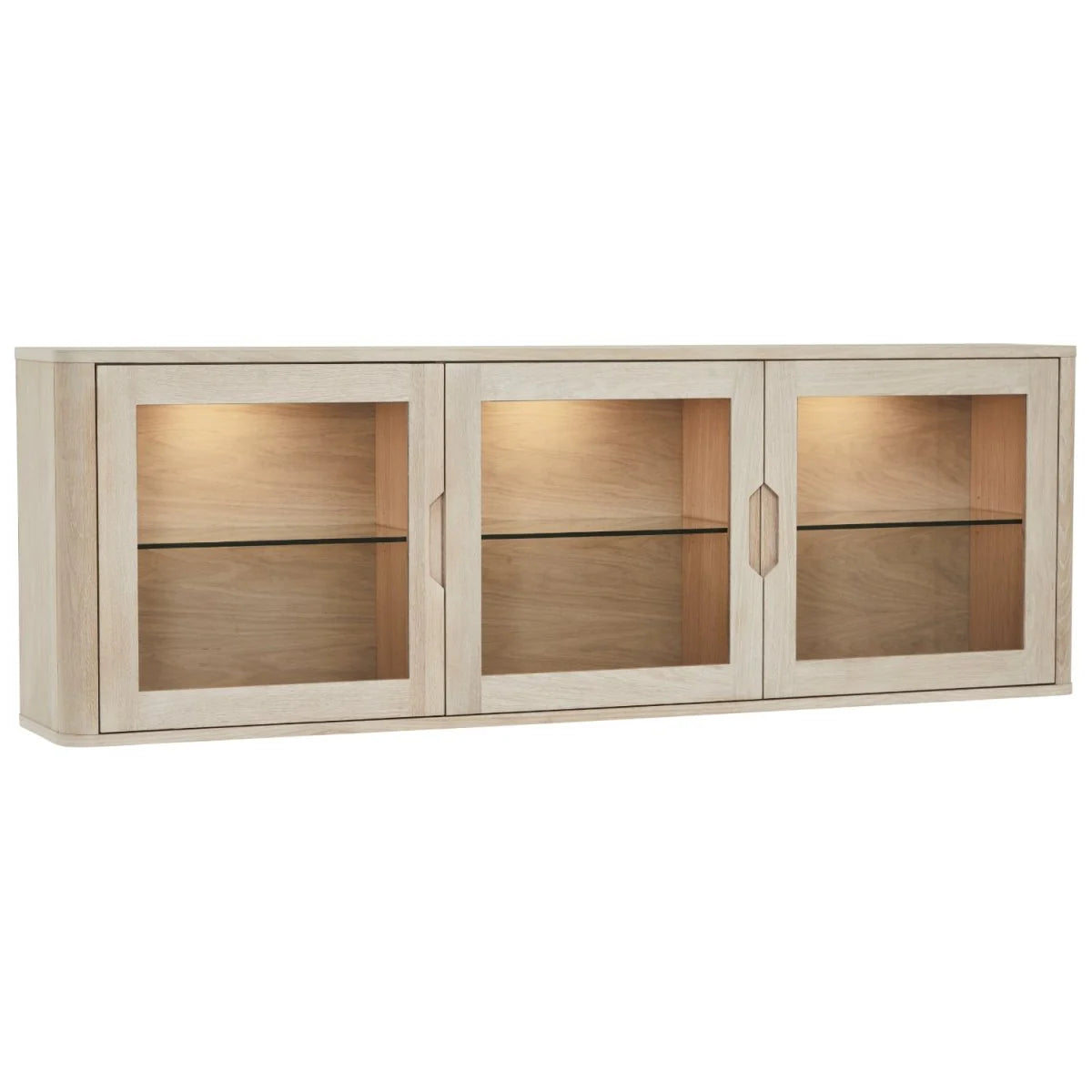 FURNHOUSE Nyborg Wandschrank mit LED-Beleuchtung - 180 cm breit - Eiche Weiß geöltes