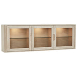 FURNHOUSE Nyborg Wandschrank mit LED-Beleuchtung - 180 cm breit - Eiche Weiß geöltes