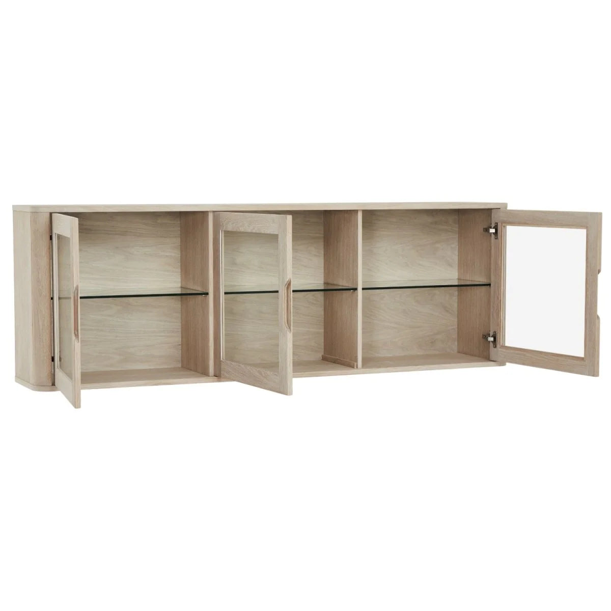 FURNHOUSE Nyborg Wandschrank mit LED-Beleuchtung - 180 cm breit - Eiche Weiß geöltes