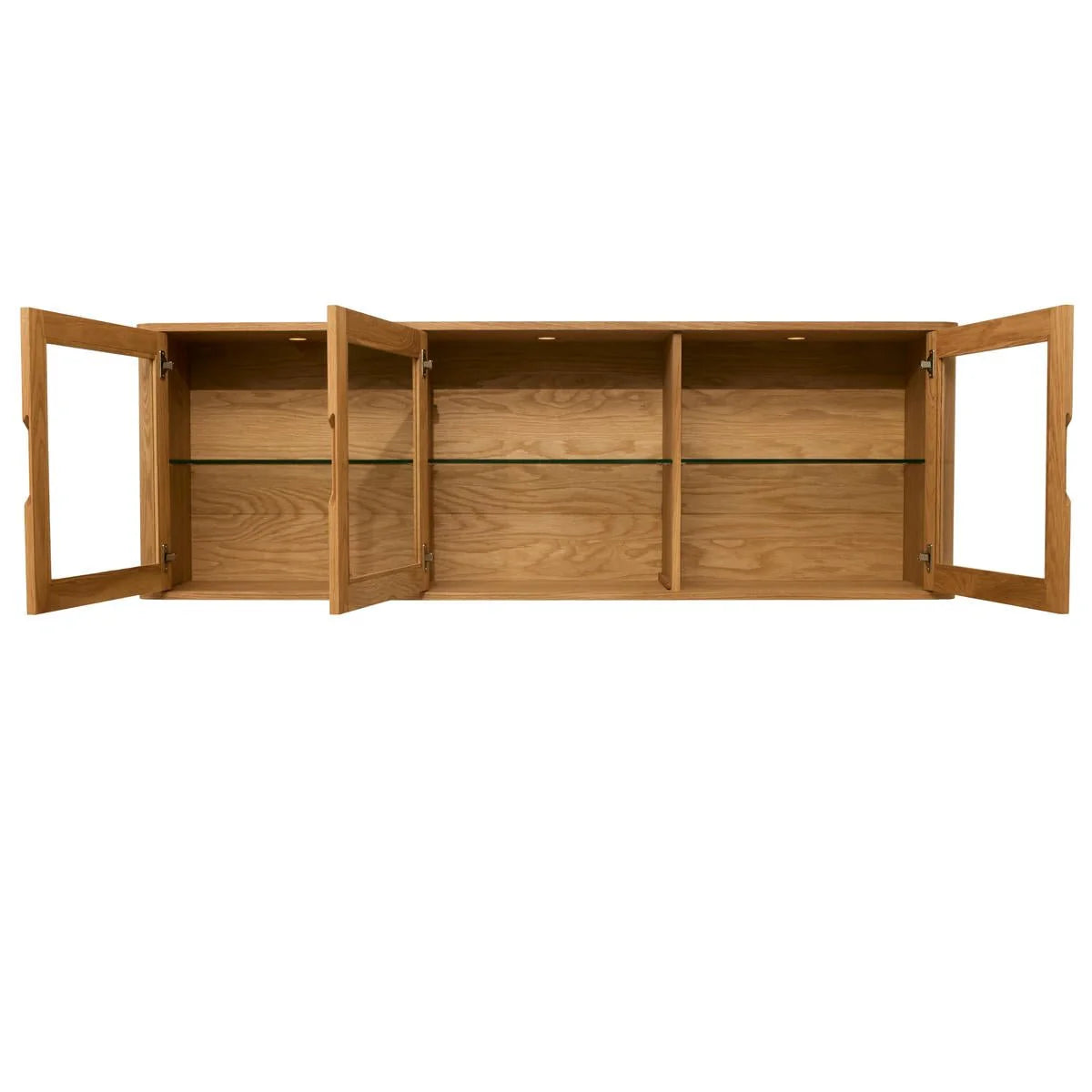 FURNHOUSE Nyborg Wandschrank mit LED-Beleuchtung - 180 cm breit - Wildeiche Natur
