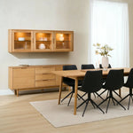 FURNHOUSE Nyborg Wandschrank mit LED-Beleuchtung - 180 cm breit - Wildeiche Natur