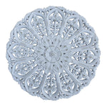Ornament Holzbild Wandornament Holz shabby weiß Landhaus Dekoration Mandala Deko