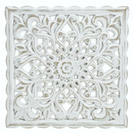 Ornament Holzbild Wandornament Holz shabby weiß Landhaus Dekoration Mandala Deko