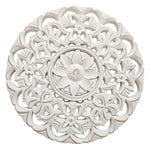 Ornament Holzbild Wandornament Holz shabby weiß Landhaus Dekoration Mandala Deko