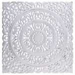 Ornament Holzbild Wandornament Holz shabby weiß Landhaus Dekoration Mandala Deko