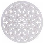 Ornament Holzbild Wandornament Holz shabby weiß Landhaus Dekoration Mandala Deko