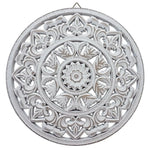 Ornament Holzbild Wandornament Holz shabby weiß Landhaus Dekoration Mandala Deko