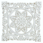 Ornament Holzbild Wandornament Holz shabby weiß Landhaus Dekoration Mandala Deko