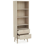 FURNHOUSE Porto Bücherregal mit Schubladen - 60 cm breit - Eiche Weiß geöltes
