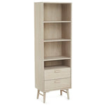 FURNHOUSE Porto Bücherregal mit Schubladen - 60 cm breit - Eiche Weiß geöltes
