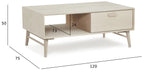 FURNHOUSE Porto Couchtisch mit Stauraum Rechteckig 120x75 cm - Eiche Weiß geöltes