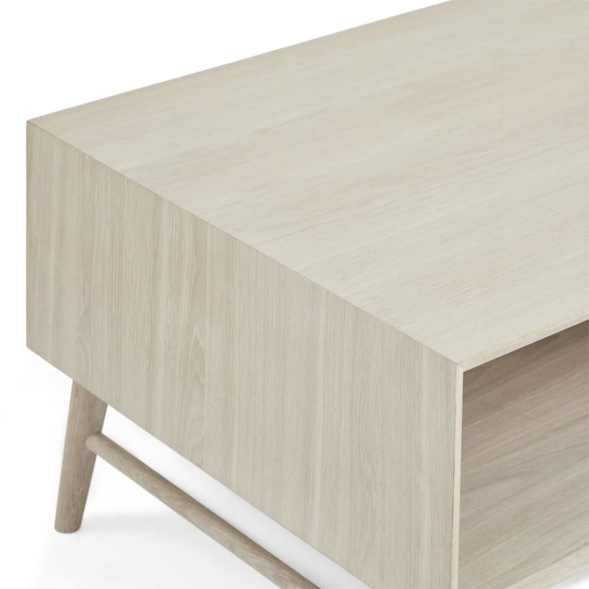 FURNHOUSE Porto Couchtisch mit Stauraum Rechteckig 120x75 cm - Eiche Weiß geöltes