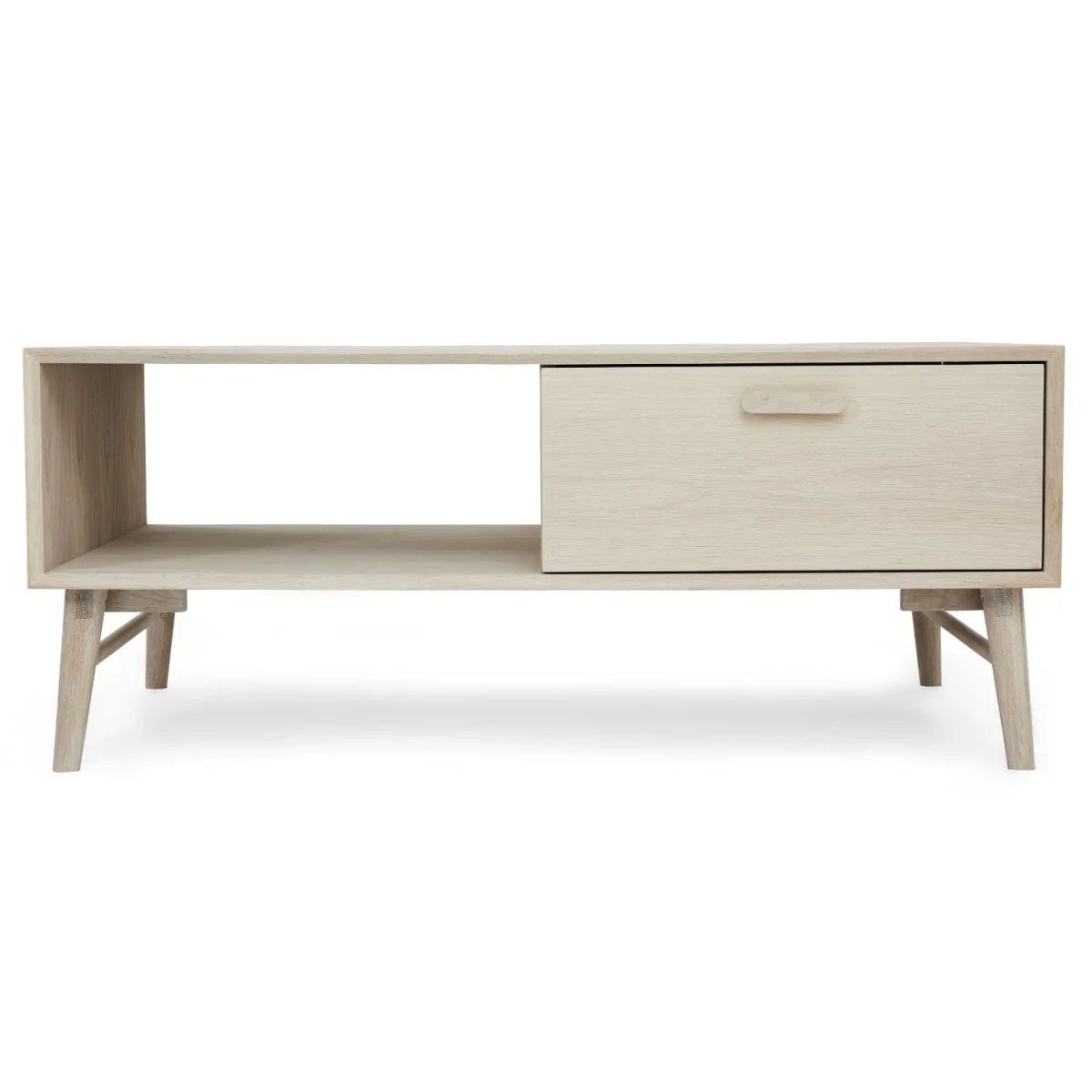 FURNHOUSE Porto Couchtisch mit Stauraum Rechteckig 120x75 cm - Eiche Weiß geöltes