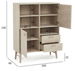FURNHOUSE Porto Highboard mit 2 Türen - 100 cm breit - Eiche Weiß geöltes