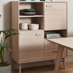 FURNHOUSE Porto Highboard mit 2 Türen - 100 cm breit - Eiche Weiß geöltes