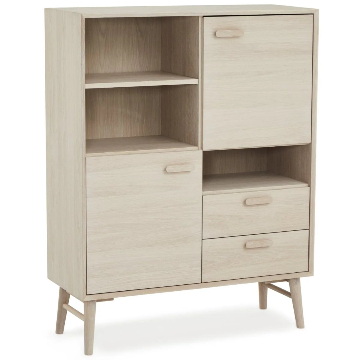 FURNHOUSE Porto Highboard mit 2 Türen - 100 cm breit - Eiche Weiß geöltes