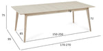 FURNHOUSE Porto Rechteckiger Esstisch 170x95 cm - Ausziehbar bis 270 cm - Eiche Weiß geöltes