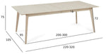 FURNHOUSE Porto Rechteckiger Esstisch 220x105 cm - Ausziehbar bis 320 cm - Eiche Weiß geöltes