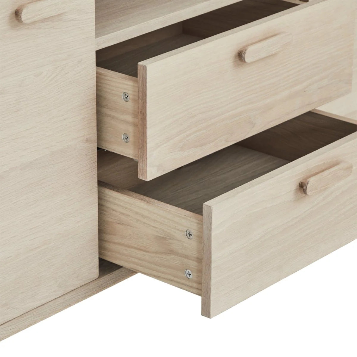 FURNHOUSE Porto Sideboard mit 3 Türen - 212 cm breit - Eiche Weiß geöltes