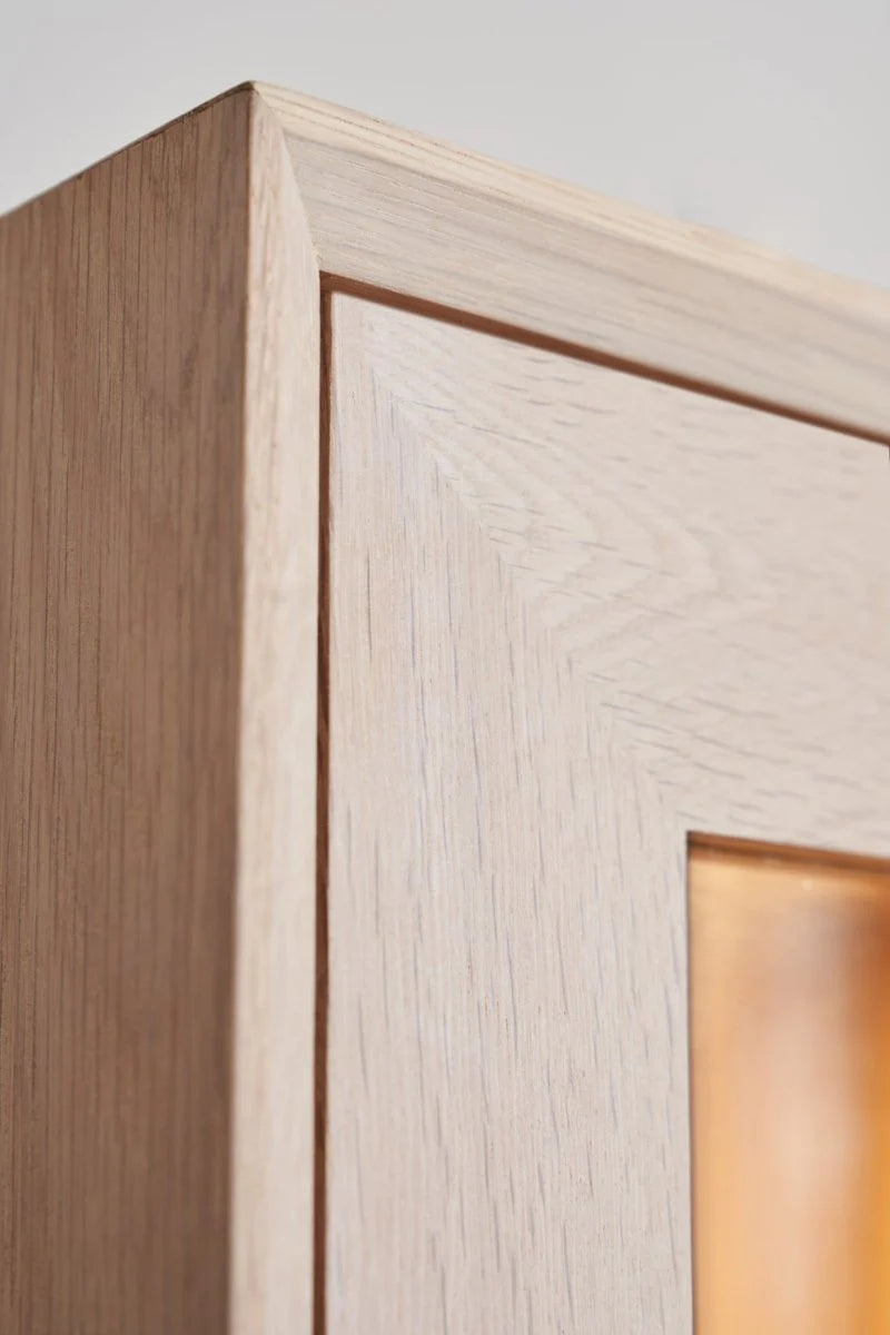 FURNHOUSE Porto Vitrine mit LED-Beleuchtung - 110 cm breit - Eiche Weiß geöltes