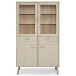 FURNHOUSE Porto Vitrine mit LED-Beleuchtung - 110 cm breit - Eiche Weiß geöltes