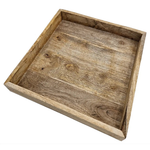 Tablett Mangoholz Dekotablett massives Holz Tischdeko Serviertablett 30 x 30 cm