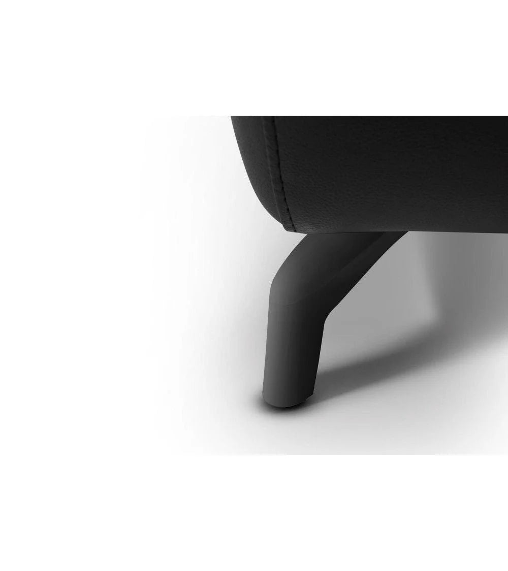 FURNHOUSE Selesta 2-Sitzer Sofa – mit Elektrische Relaxfunktion, USB - Echtleder Schwarz