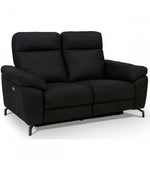 FURNHOUSE Selesta 2-Sitzer Sofa – mit Elektrische Relaxfunktion, USB - Stoffbezug Schwarz