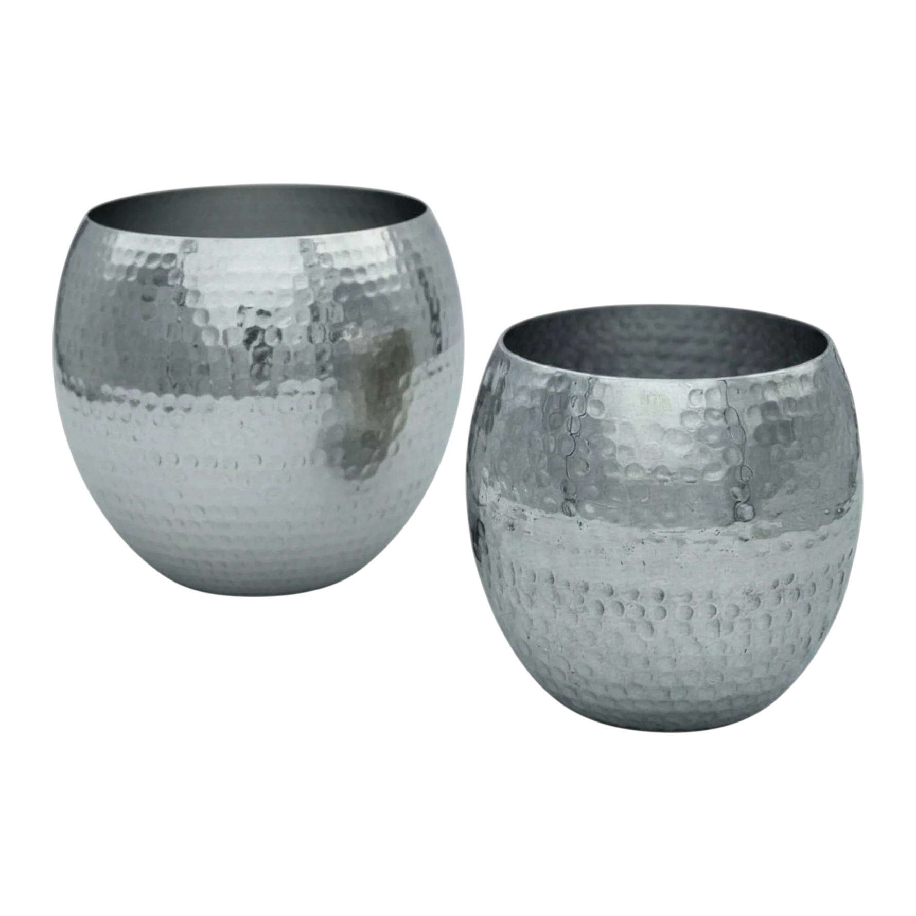 Übertopf Blumentopfe Silber Pflanztopf Deko 2er Set glänzend rund