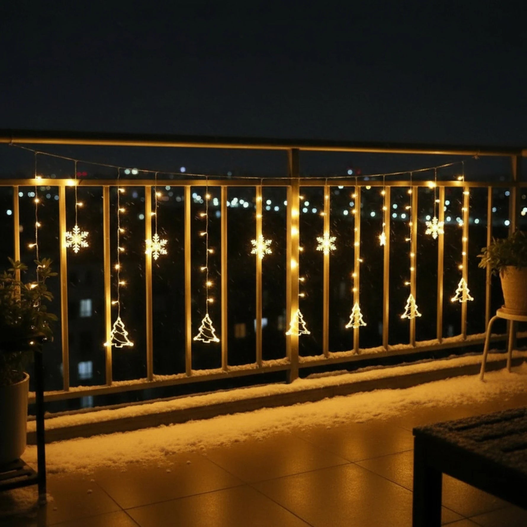 Lichterkette Weihnachtsdeko Tannenbaum Stern 138 LED Innen Außen Sternenvorhang