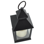 Laterne LED mit Timer batteriebetrieben flackerndes Licht Windlicht schwarz Deko