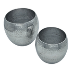 Übertopf Blumentopfe Silber Pflanztopf Deko 2er Set glänzend rund