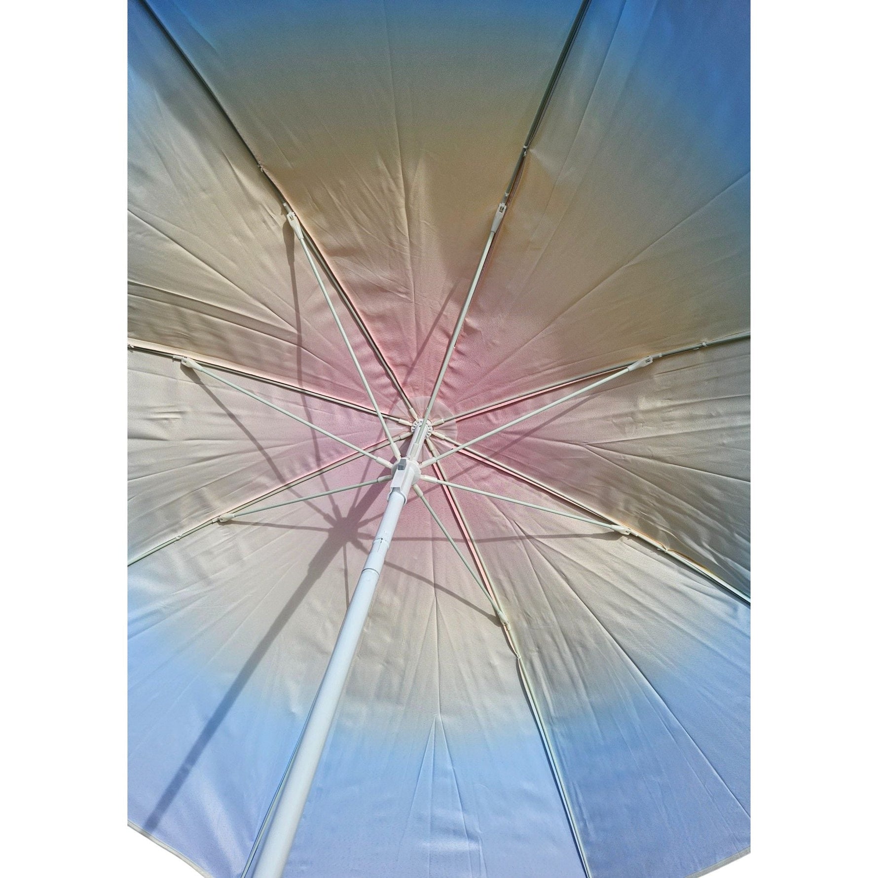 Sonnenschirm Strandschirm Balkonschirm UV Schutz 50+ blau gelb 155 cm bunt