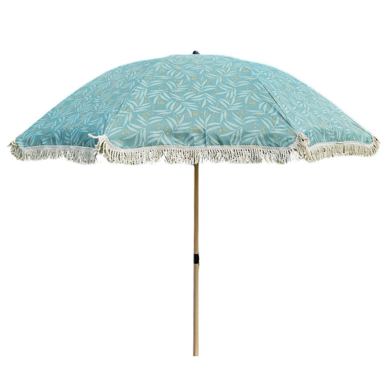 Sonnenschirm Strandschirm Schirm UV Schutz mit Tasche Fransen Grün Ø 170 cm