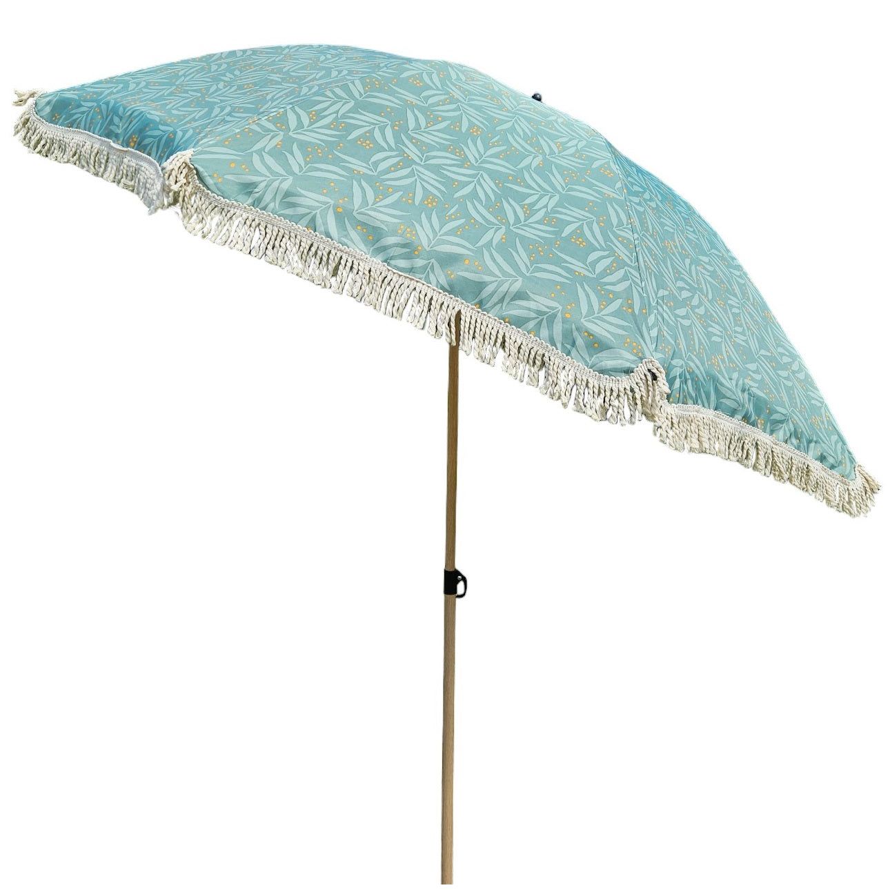 Sonnenschirm Strandschirm Schirm UV Schutz mit Tasche Fransen Grün Ø 170 cm