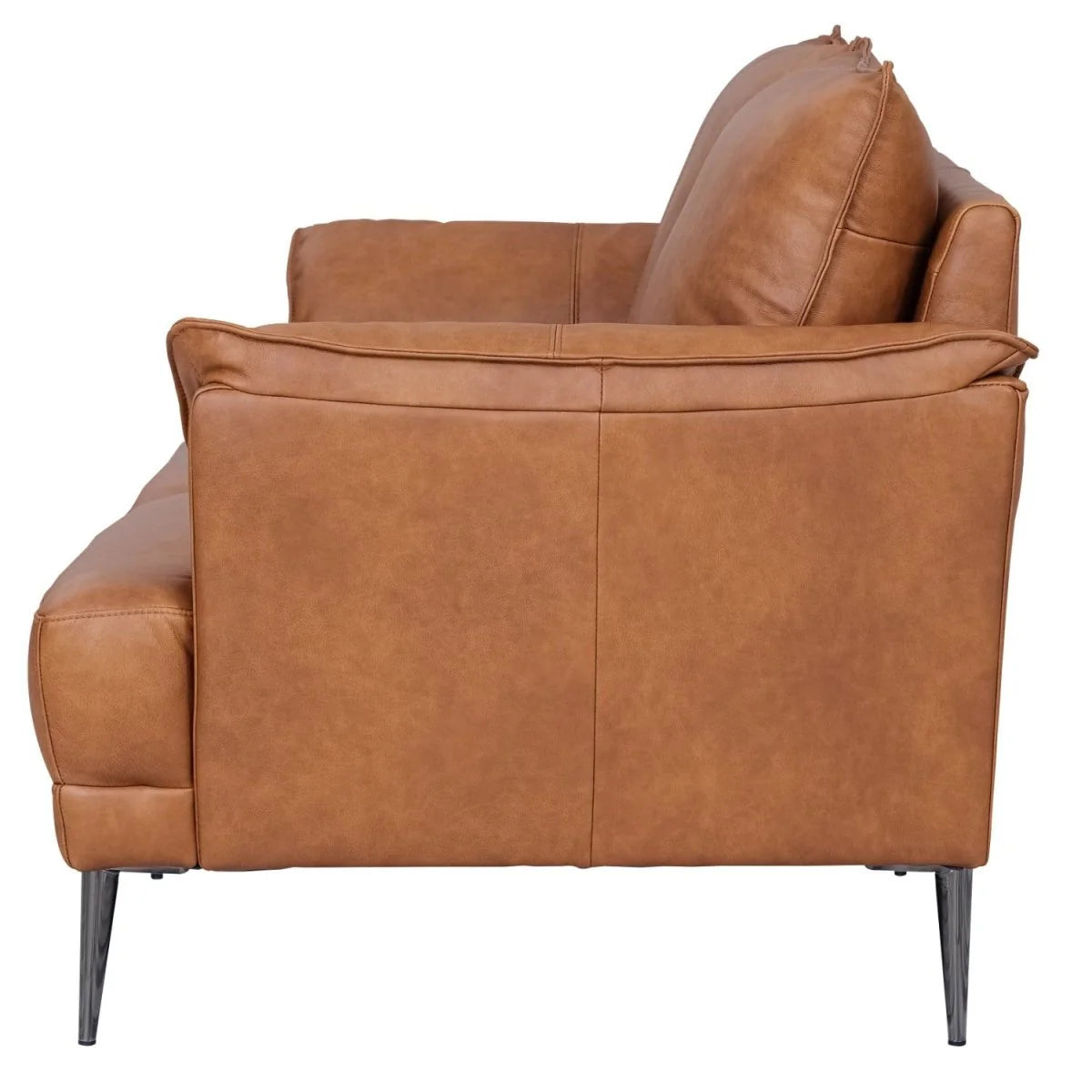 FURNHOUSE Soul 2-Sitzer Ledersofa - Echtleder Cognac Braun