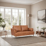 FURNHOUSE Soul 2-Sitzer Ledersofa - Echtleder Cognac Braun