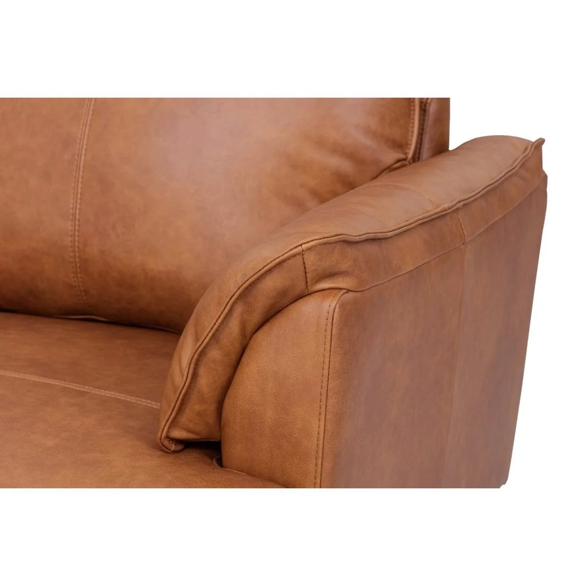 FURNHOUSE Soul 2-Sitzer Ledersofa - Echtleder Cognac Braun