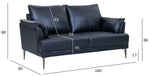 FURNHOUSE Soul 2-Sitzer Ledersofa - Echtleder Schwarz