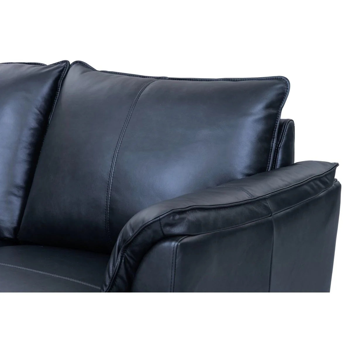 FURNHOUSE Soul 2-Sitzer Ledersofa - Echtleder Schwarz