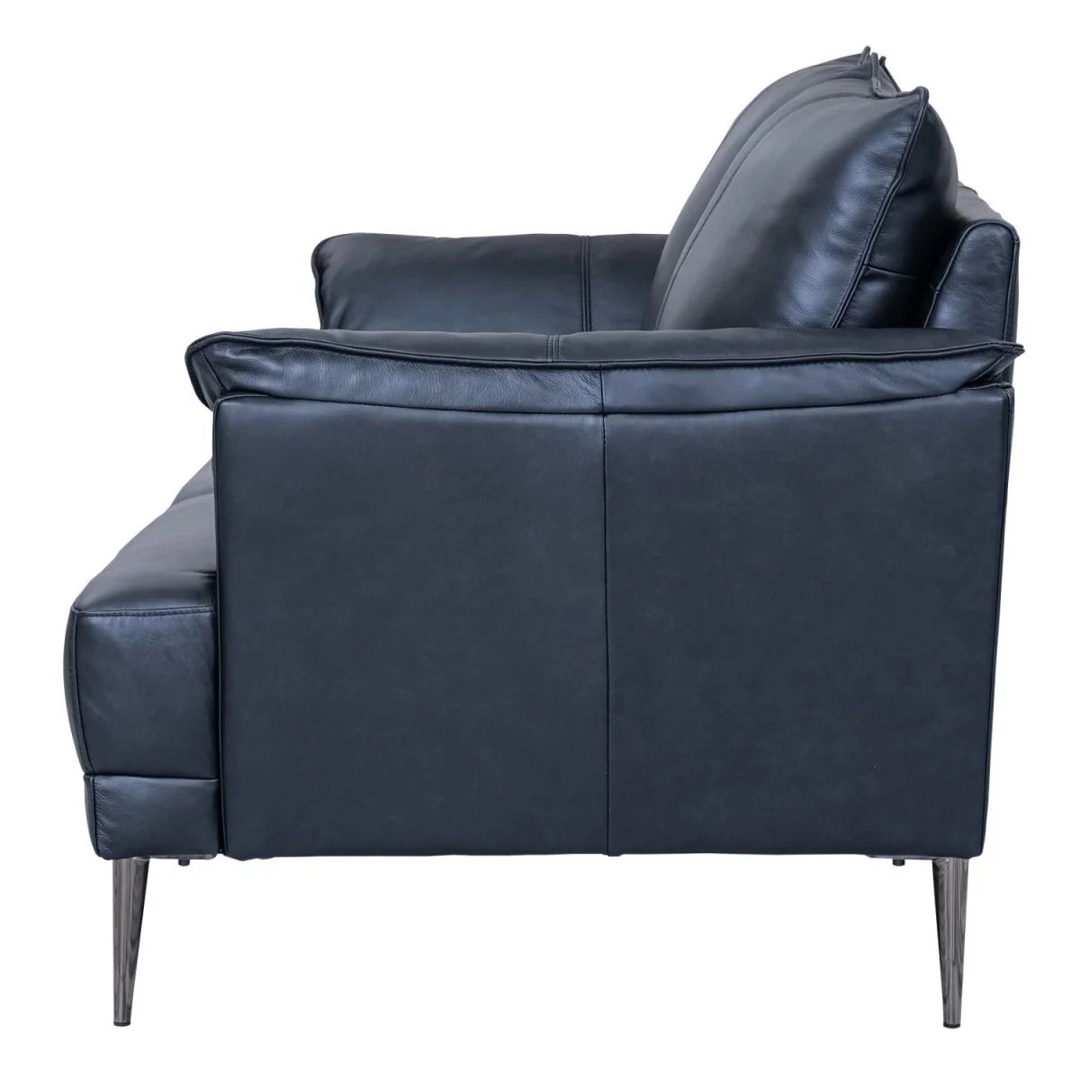 FURNHOUSE Soul 2-Sitzer Ledersofa - Echtleder Schwarz