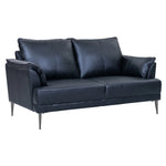 FURNHOUSE Soul 2-Sitzer Ledersofa - Echtleder Schwarz